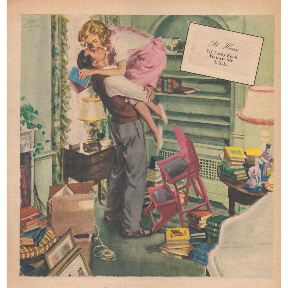 1946 Masland Rugs Vintage Print Ad Broadloom Carpet Mid Century Home Art